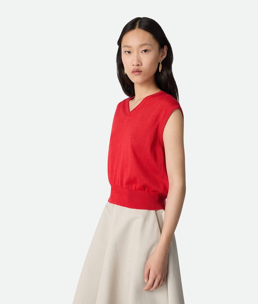 Women's Cotton And Viscose Twinset  in Cherry tomato Product Image