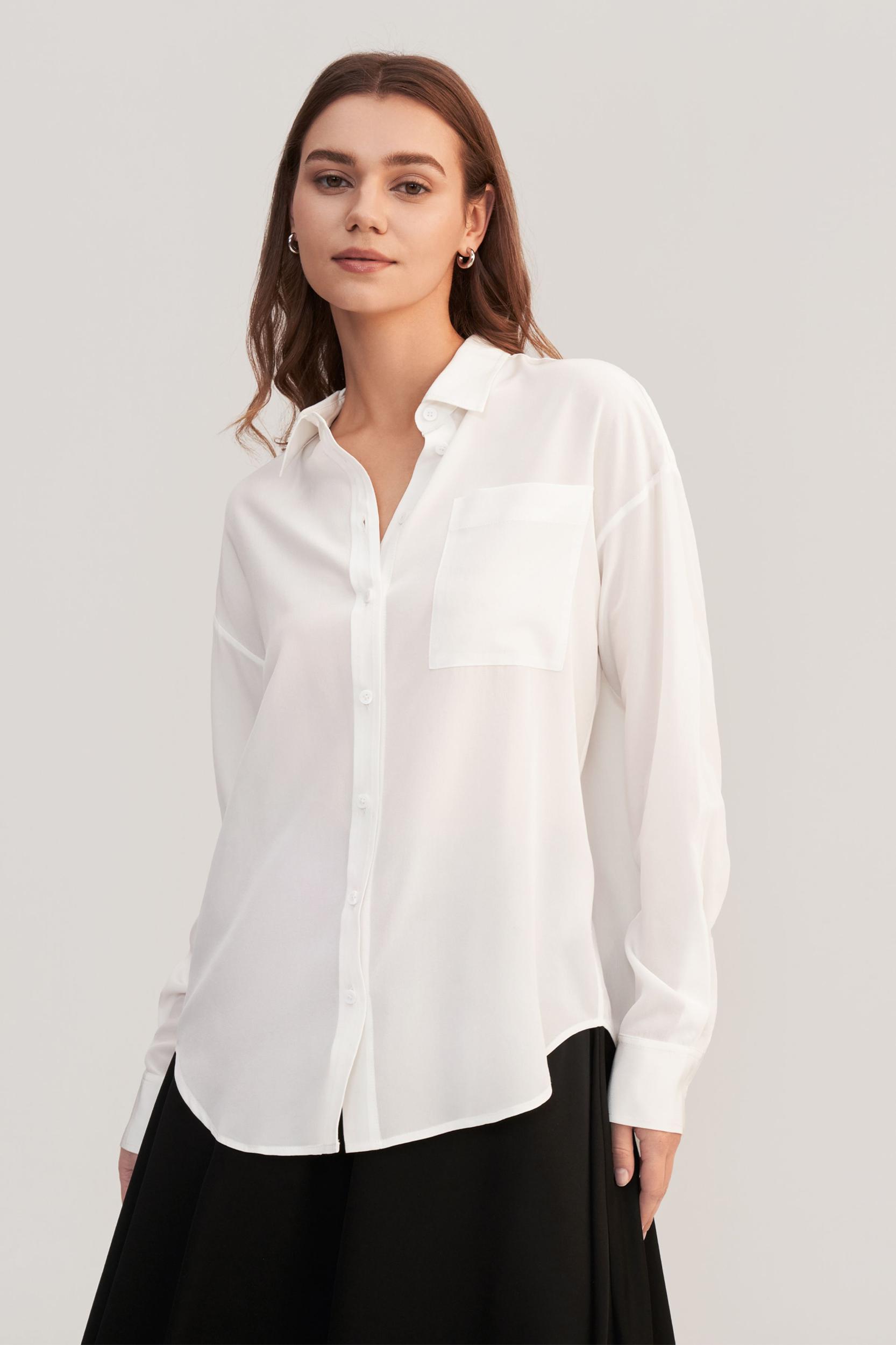 Drop Shoulders Oversize Silk Shirt Product Image