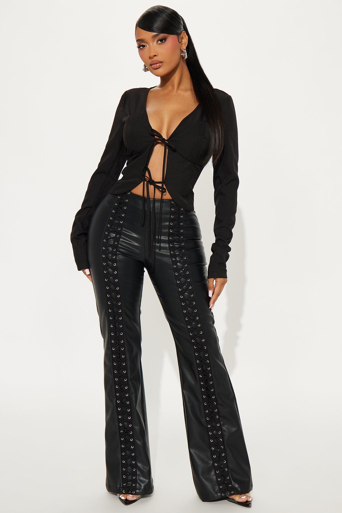 Kataya Tie Front Top - Black Product Image