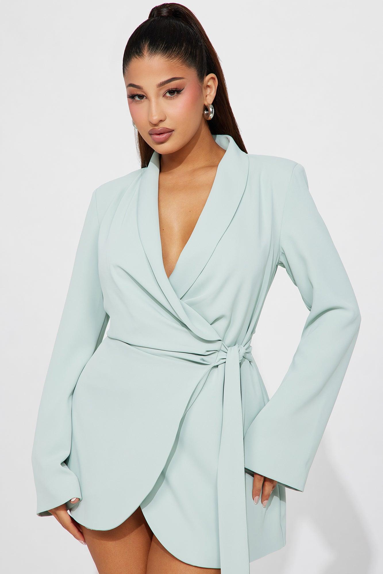 Ashley Blazer Mini Dress - Sage Product Image