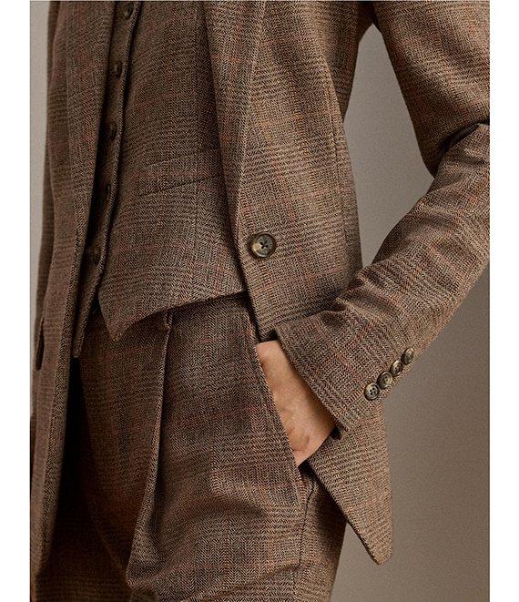 Lauren Ralph Laure Glen Plaid Cotton Blend Notch Lapel Long Sleeve Coordinating Blazer Product Image