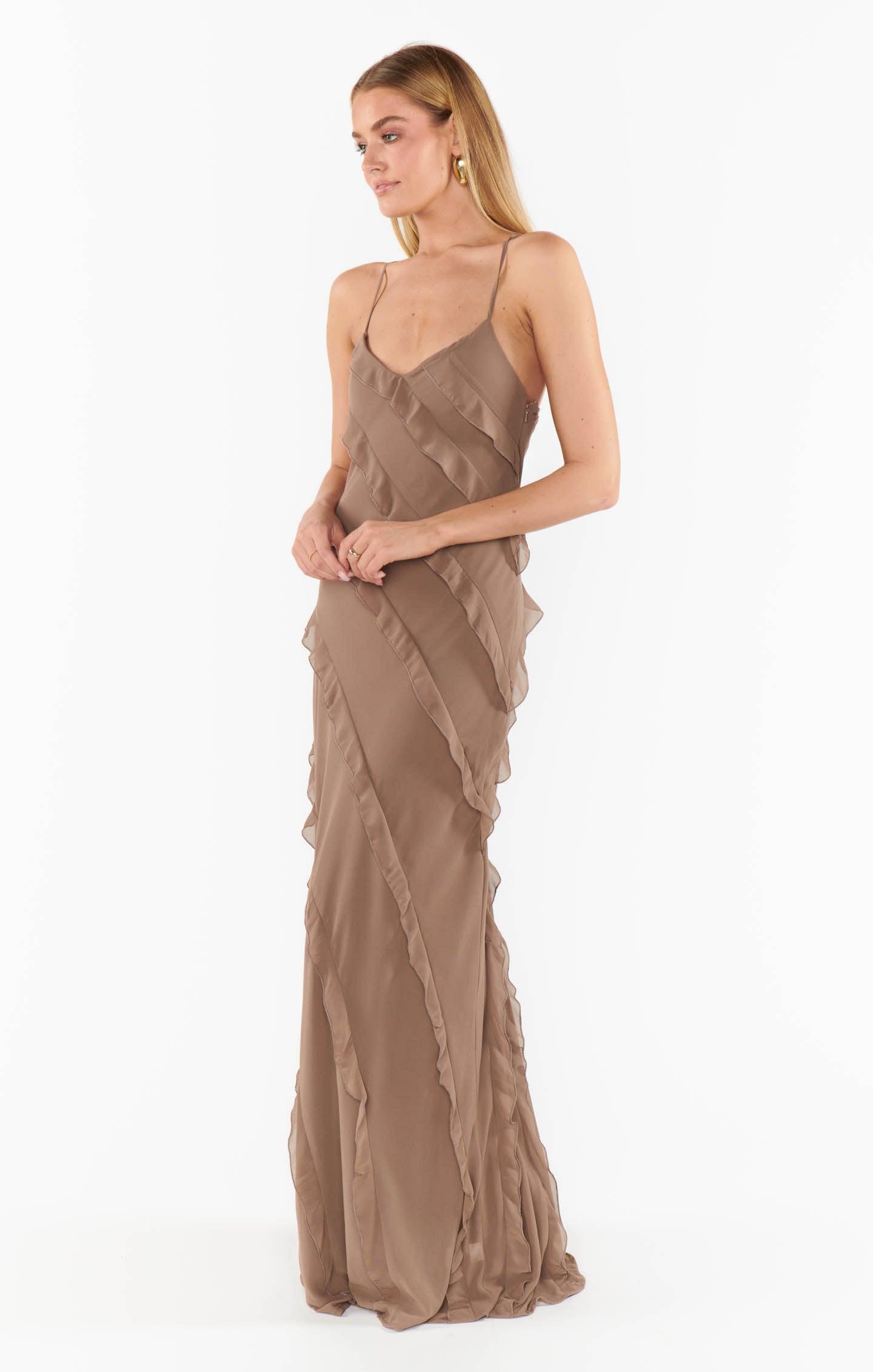 Romance Ruffle Dress ~ Dune Chiffon Product Image
