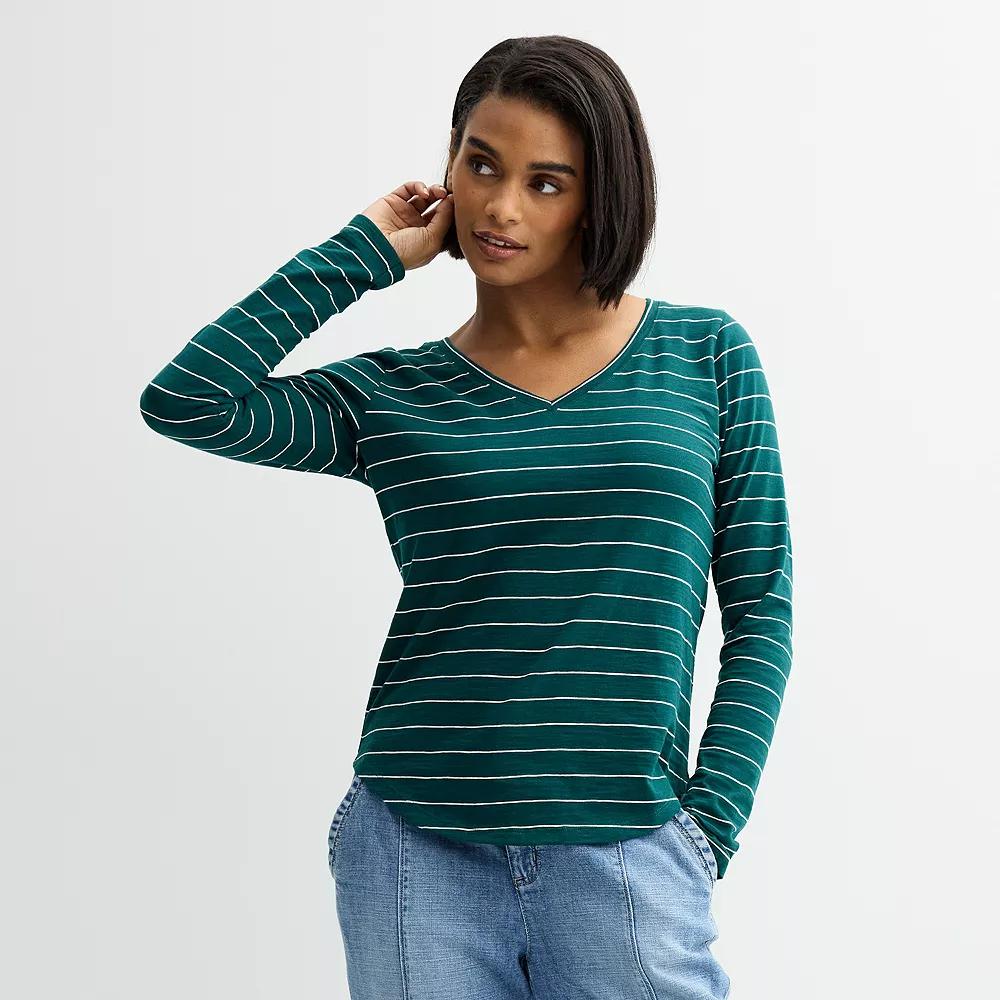 Women's Sonoma Goods For Life® Everyday Long Sleeve V-Neck T-Shirt,  Product Image