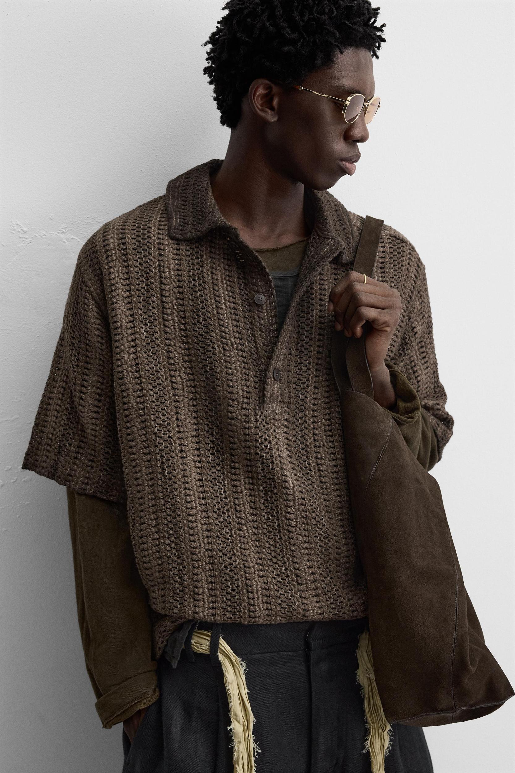 OPEN WEAVE POLO SHIRT Product Image