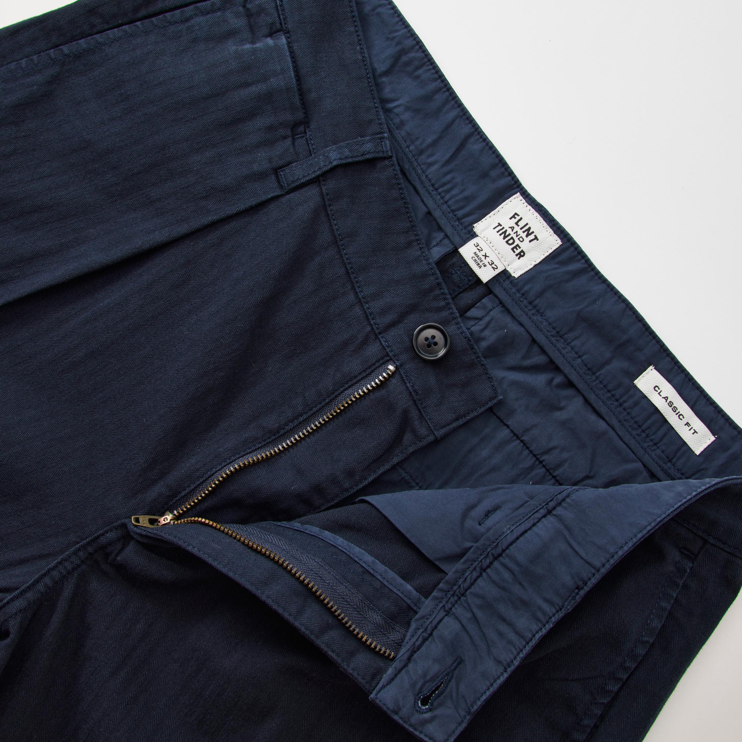 Pleated Herringbone Chino - HB Classic Product Image