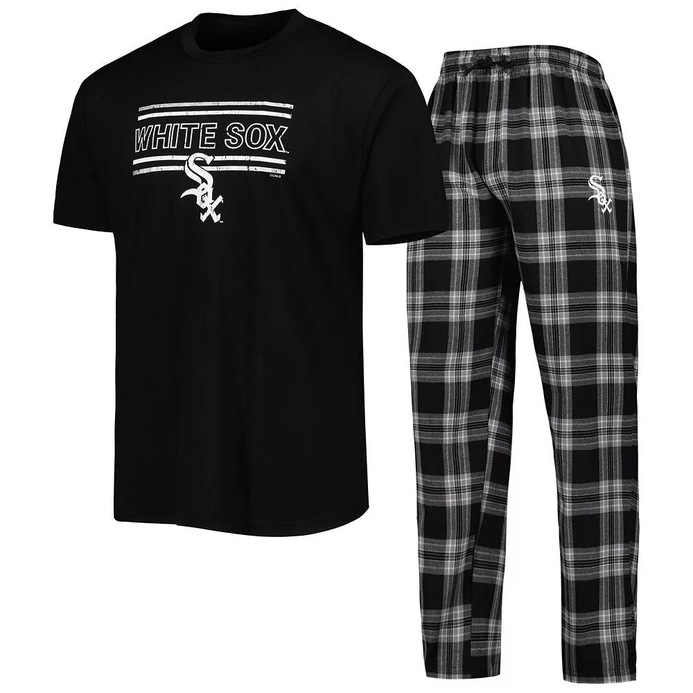Men's Concepts Sport Black/Gray Chicago White Sox Badge T-Shirt & Pants Sleep Set, Size: 5XL Product Image