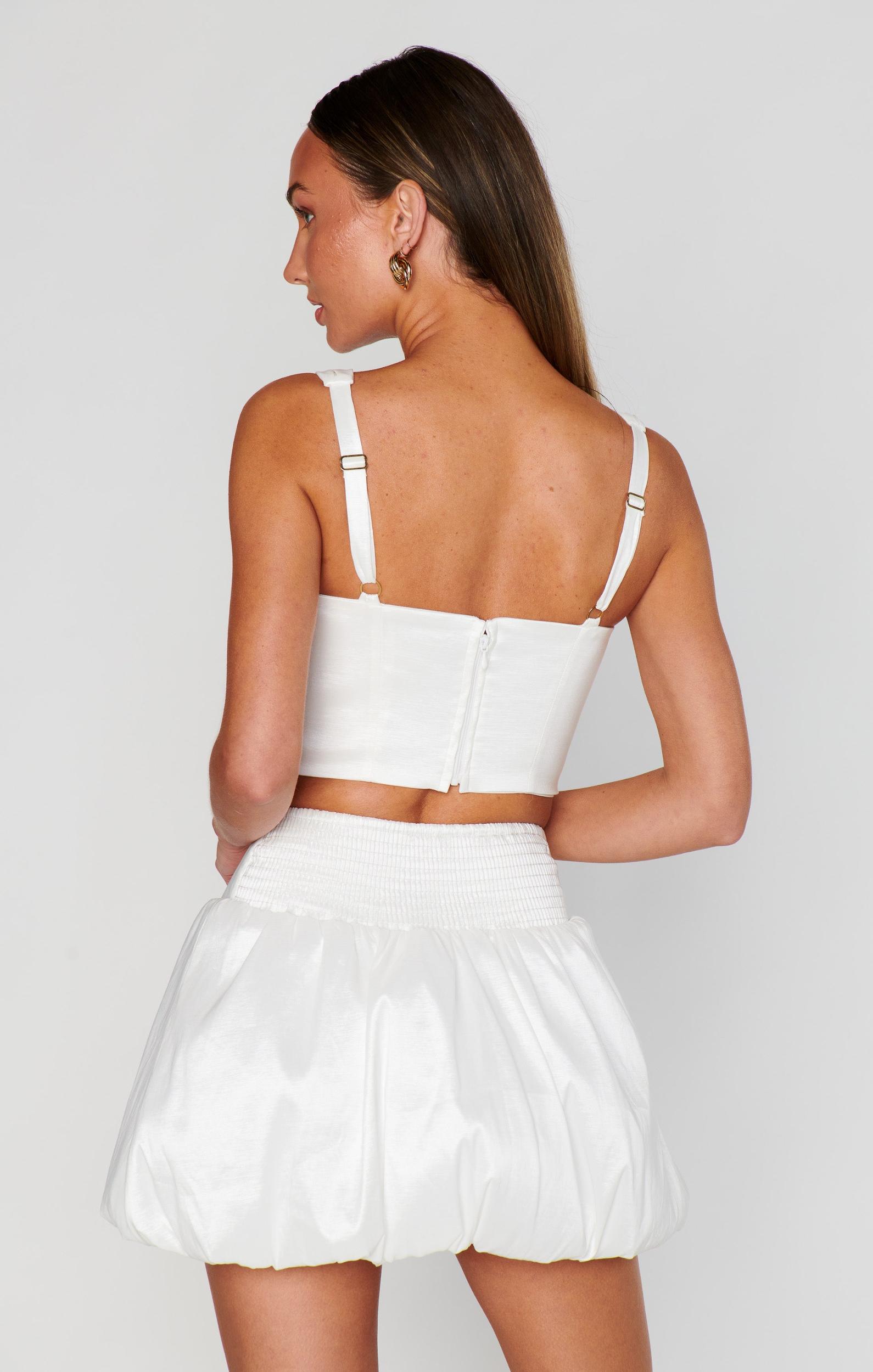 Vivianna Top ~ White Taffeta Product Image