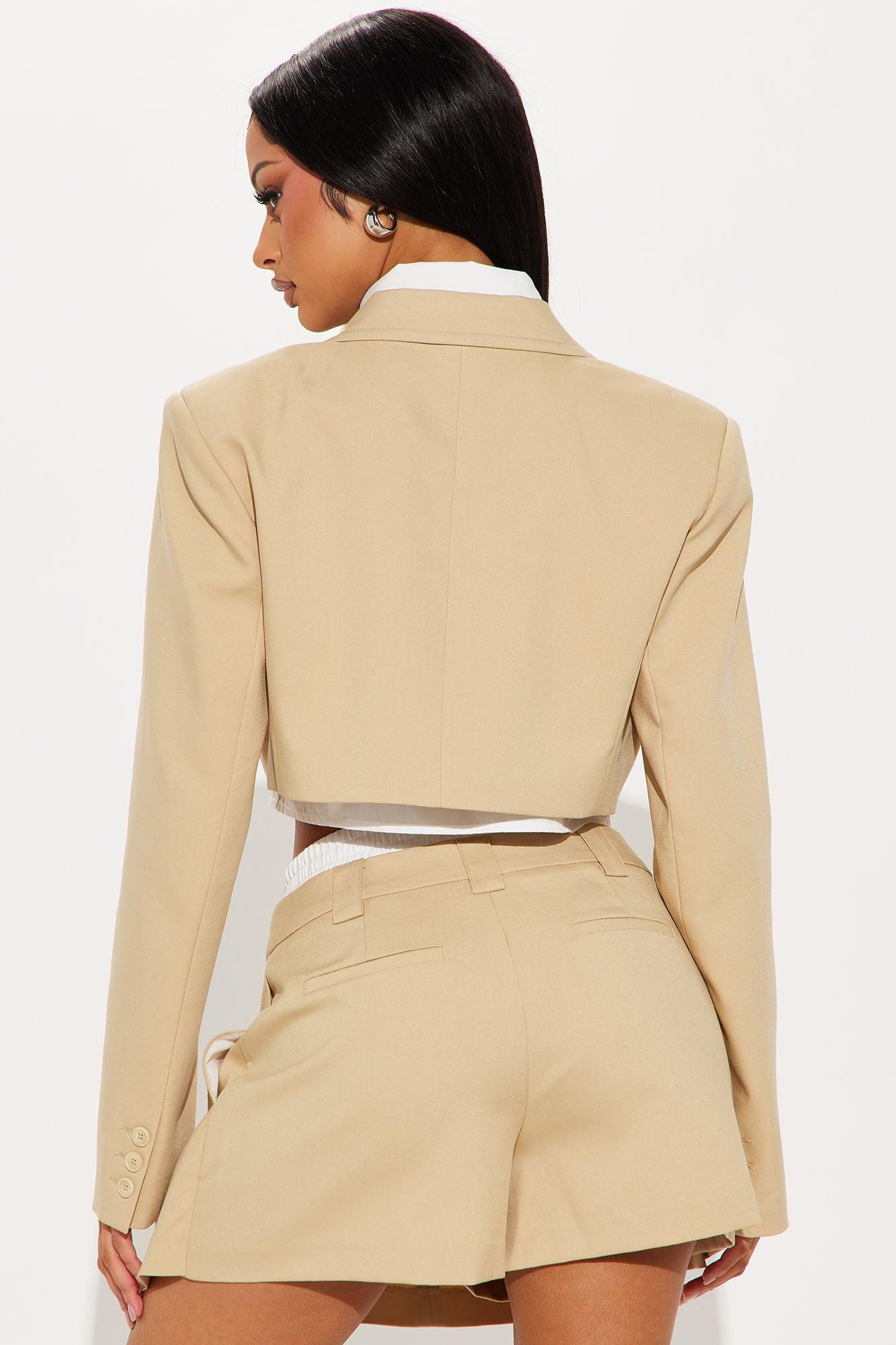 Chelsea Blazer Skort Set - Taupe Product Image