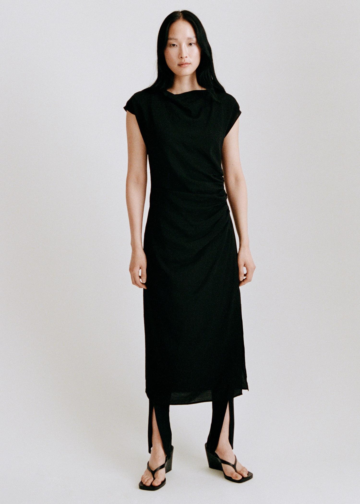 Draped straight dress - Women | MANGO USA Product Image