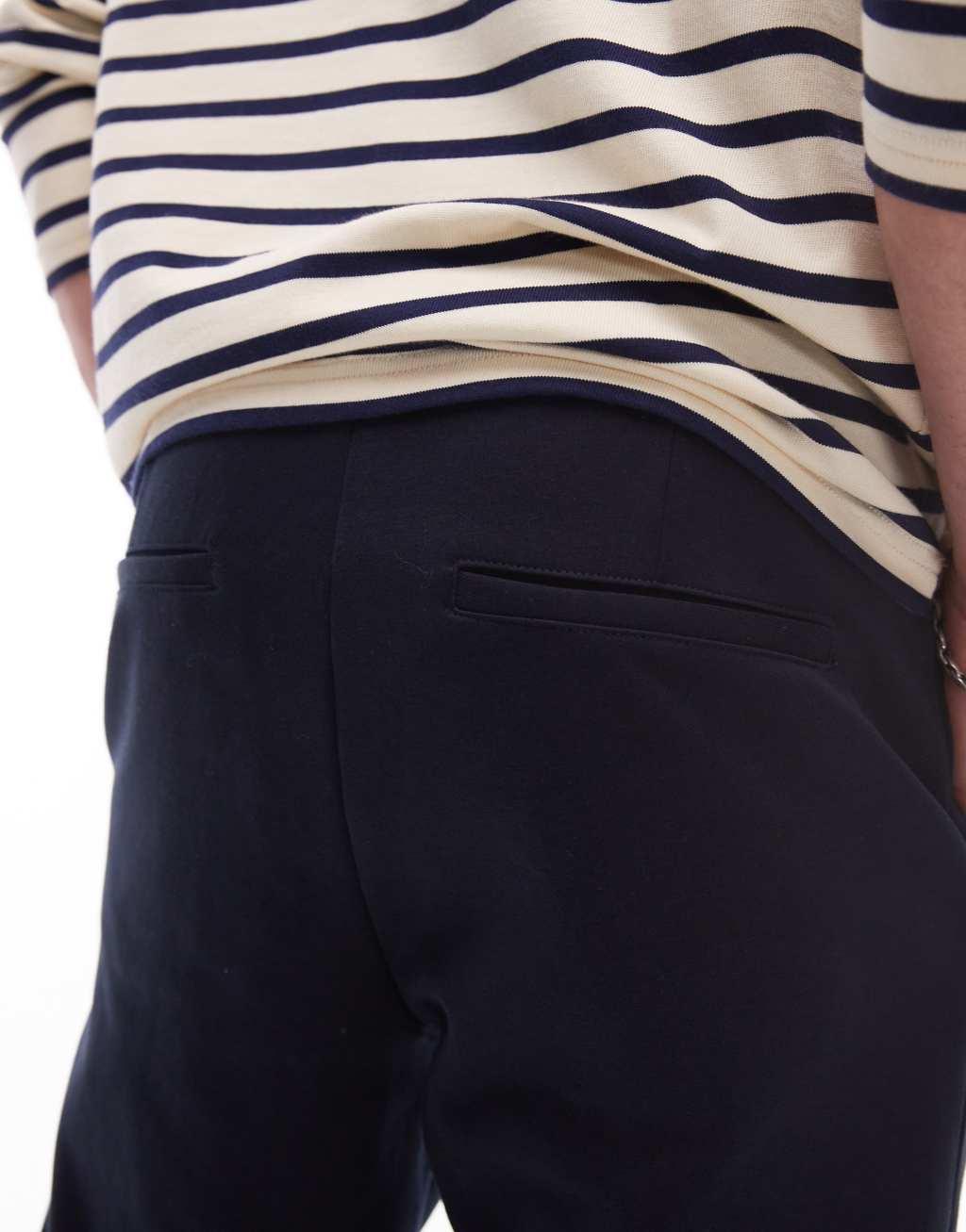 Mango elastic waist sweatpants in navy Product Image