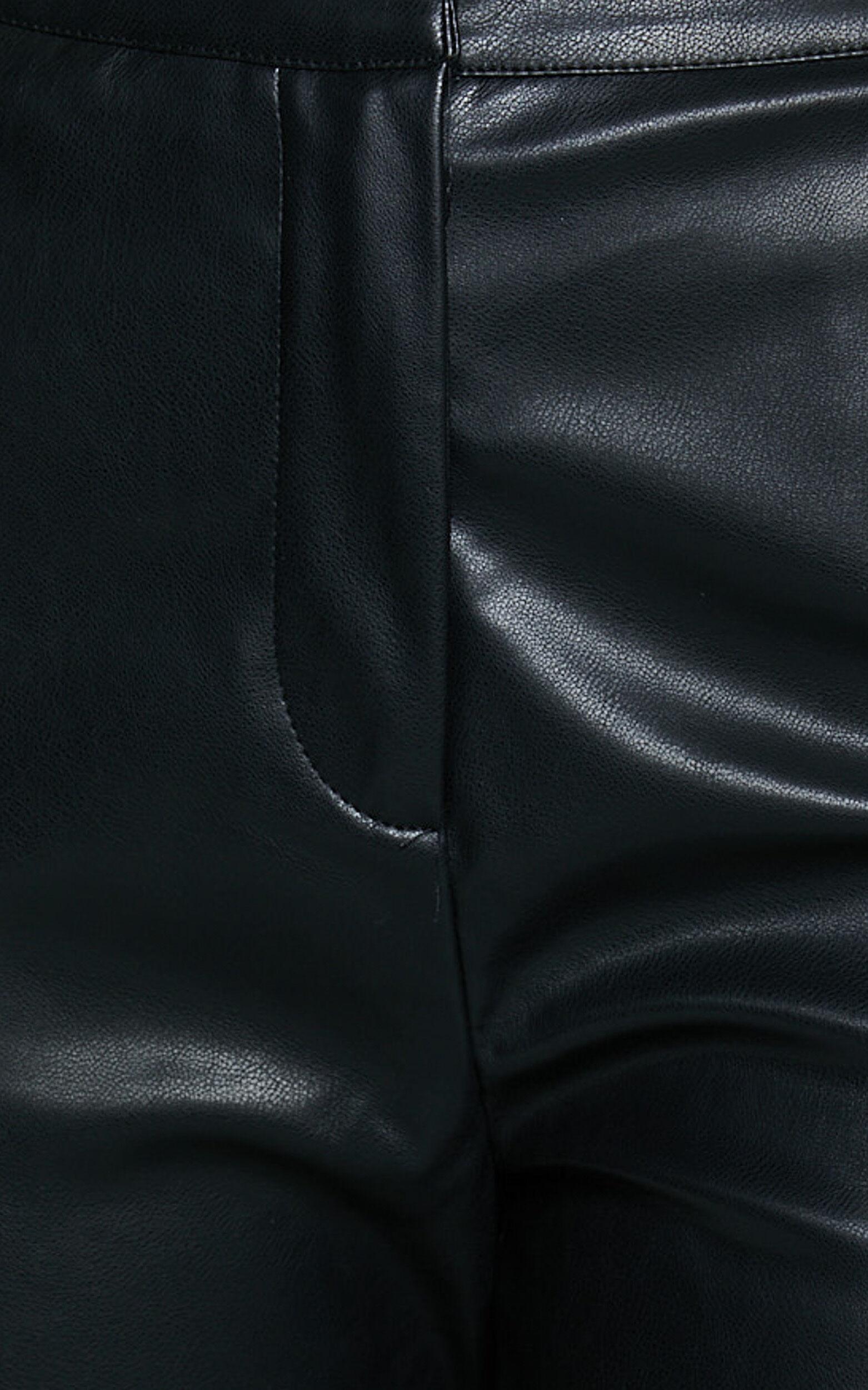 Azelia Pants - Mid Rise Cropped Faux Leather Pants in Black Product Image
