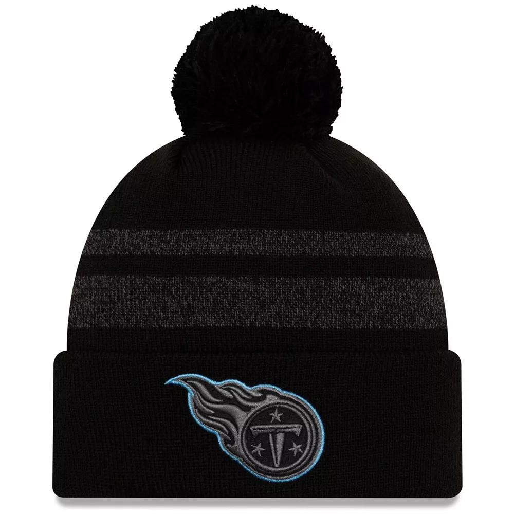 Men's New Era Black Tennessee Titans Dispatch Cuffed Knit Hat With Pom Product Image