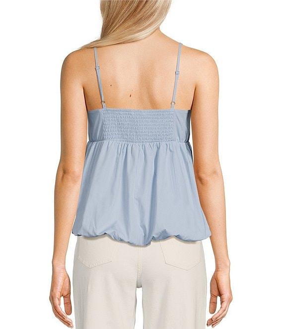 Moa Moa Sleeveless Solid Bubble-Hem Tank Top Product Image