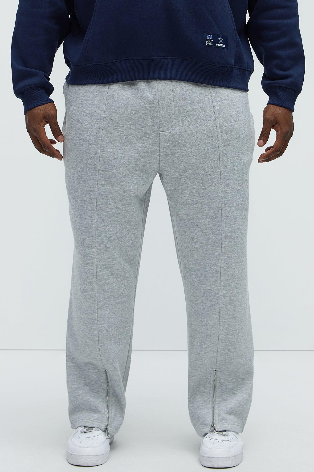 Tyson Elm Zip Hem Straight Sweatpants - Heather Grey Product Image