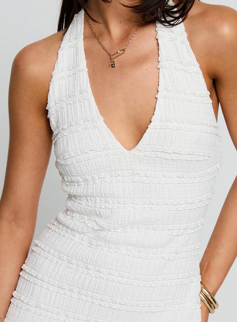 Seashores Halter Mini Dress White Product Image