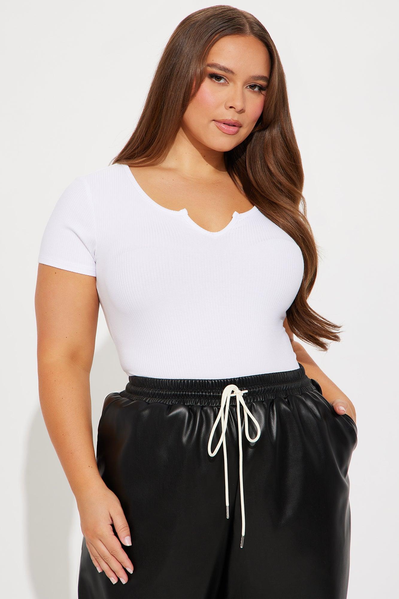 Val Ribbed Bodysuit - White Product Image