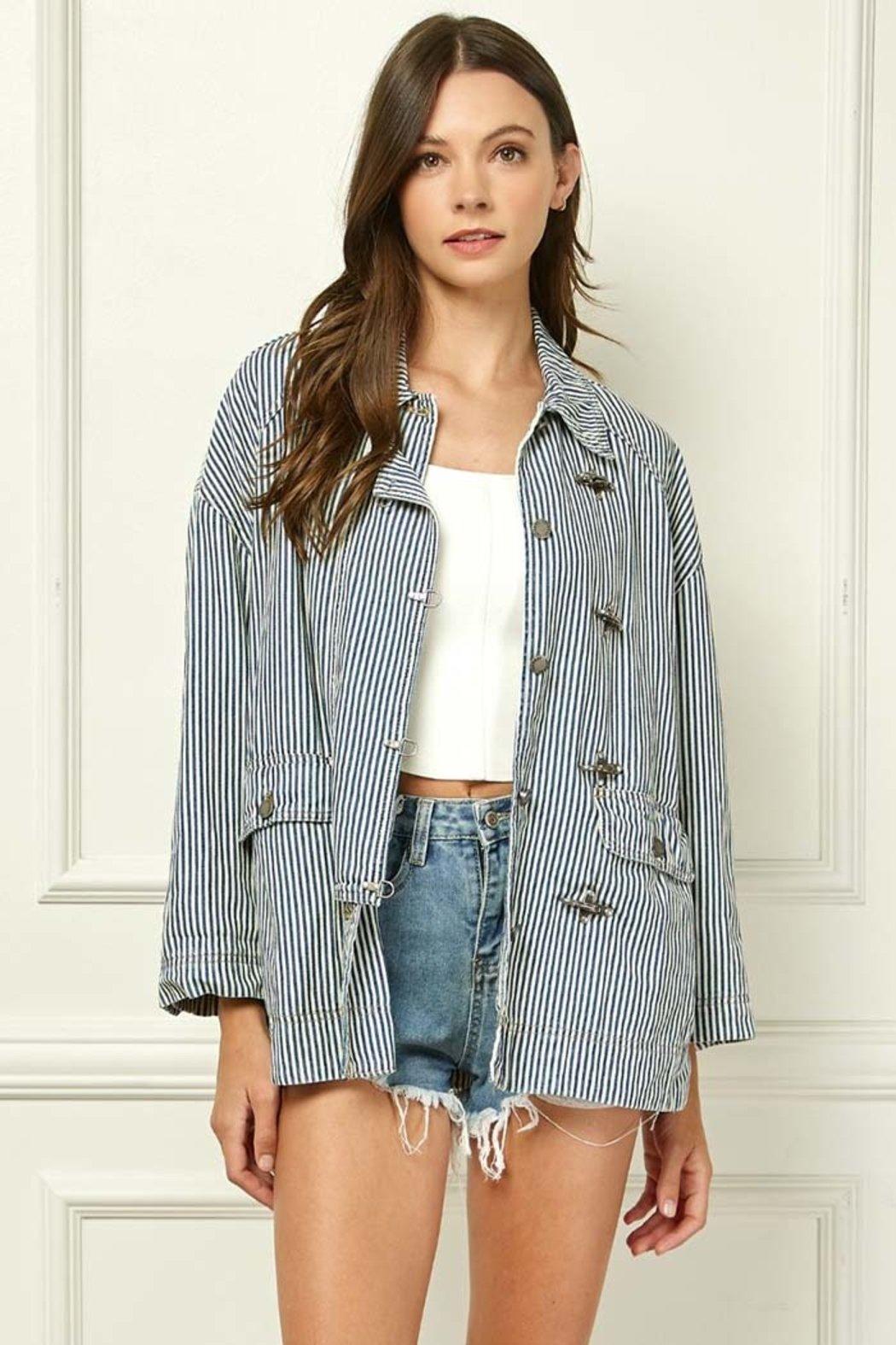 Striped Blazer Utility Jacket Product Image
