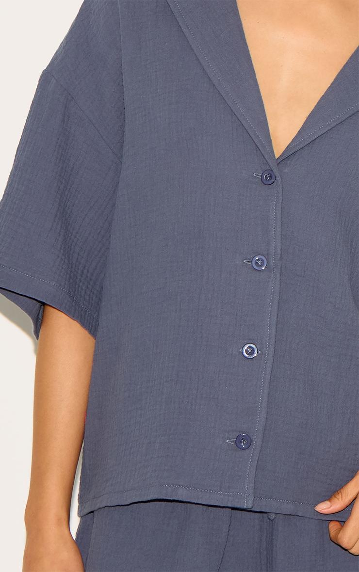 Charcoal Woven  Short Sleeve Shirt Product Image