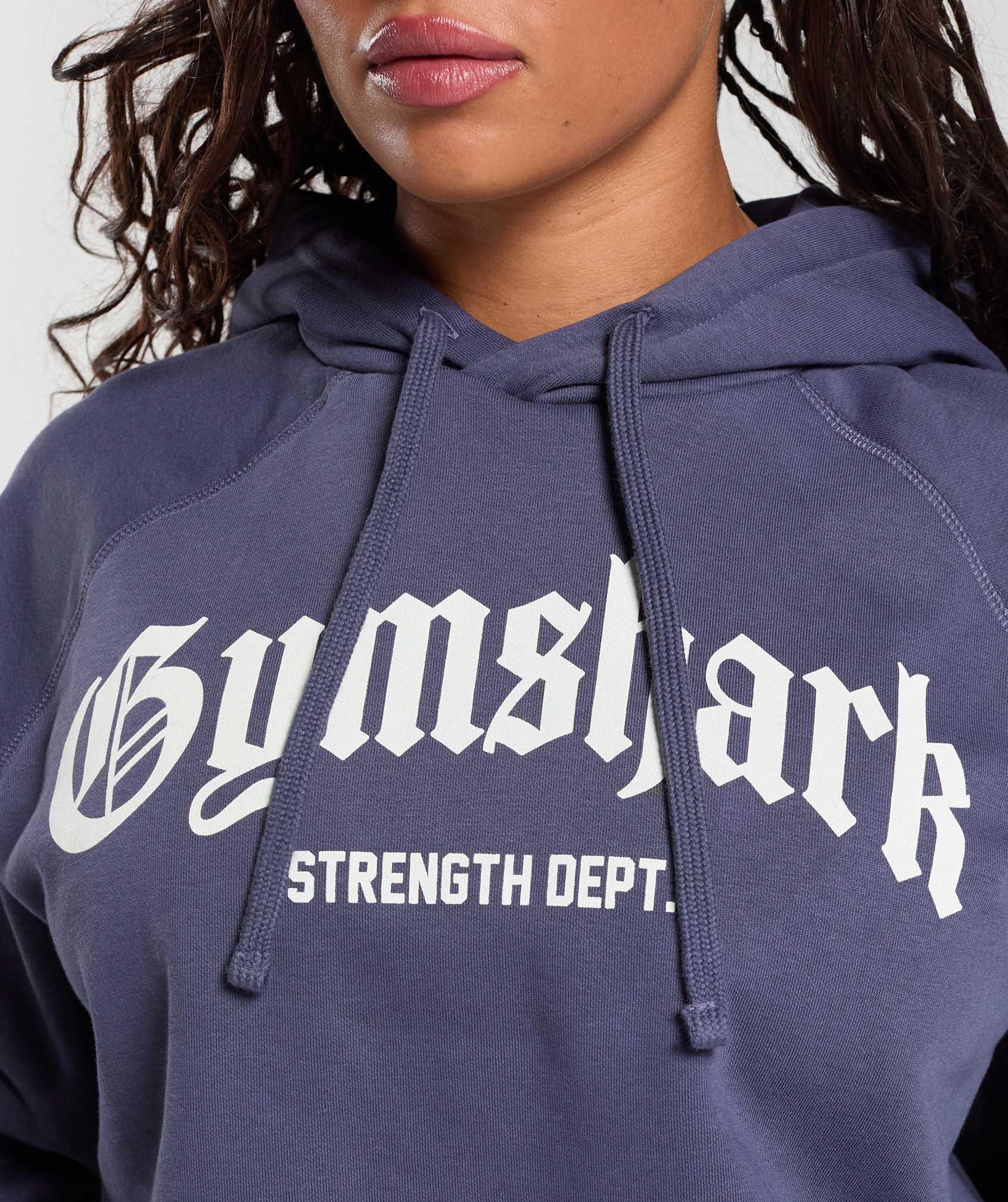 Gymshark Strength Department Graphic Hoodie - Weighted Purple Female Product Image