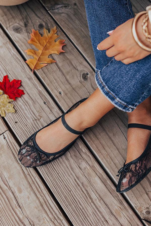 The Myla Lace Flats in Black Product Image