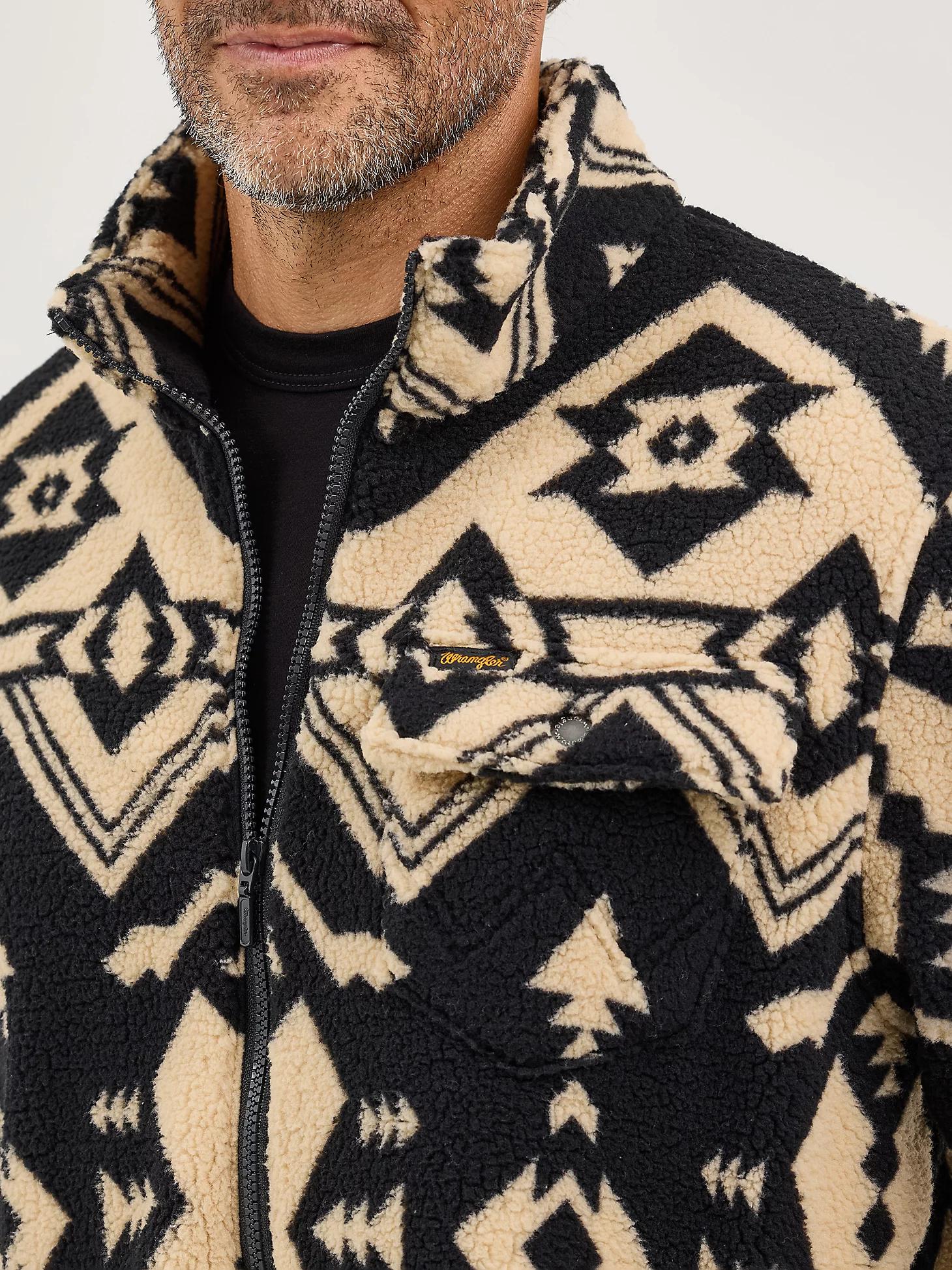 Men's Lightweight Full Zip Sherpa Jacket in Caviar Product Image