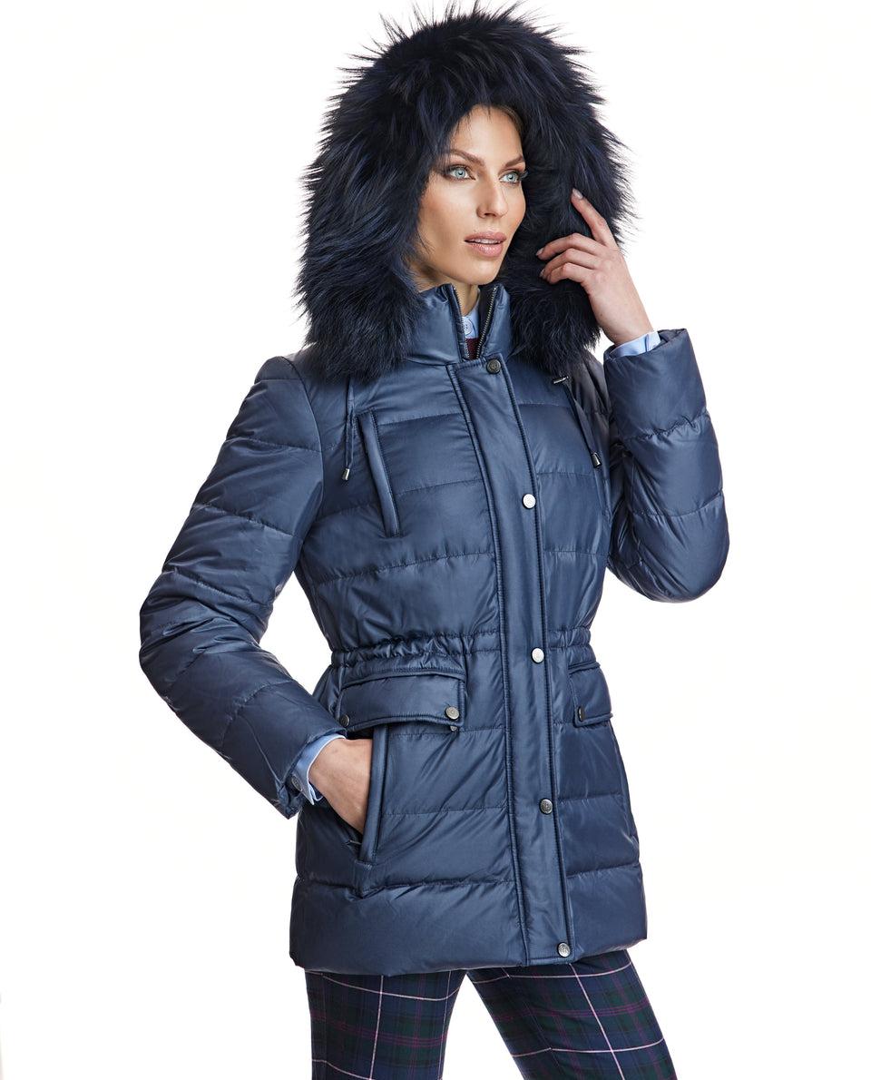 Down Filled Polyester & Fox Trimmed Jacket Product Image