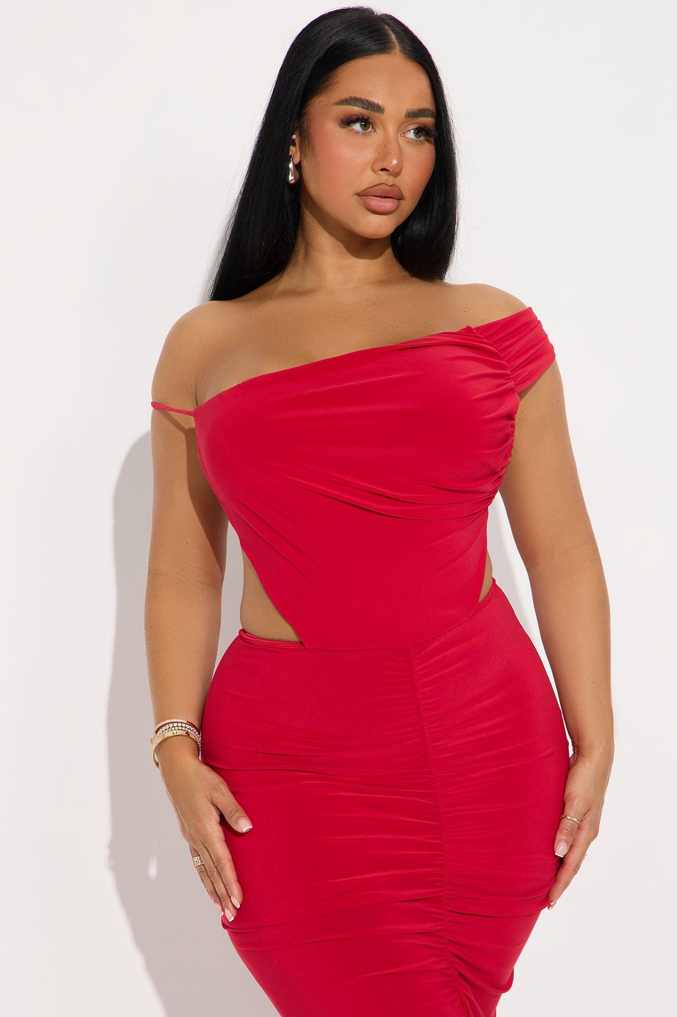 No Mercy Backless Maxi Dress - Red Female Product Image