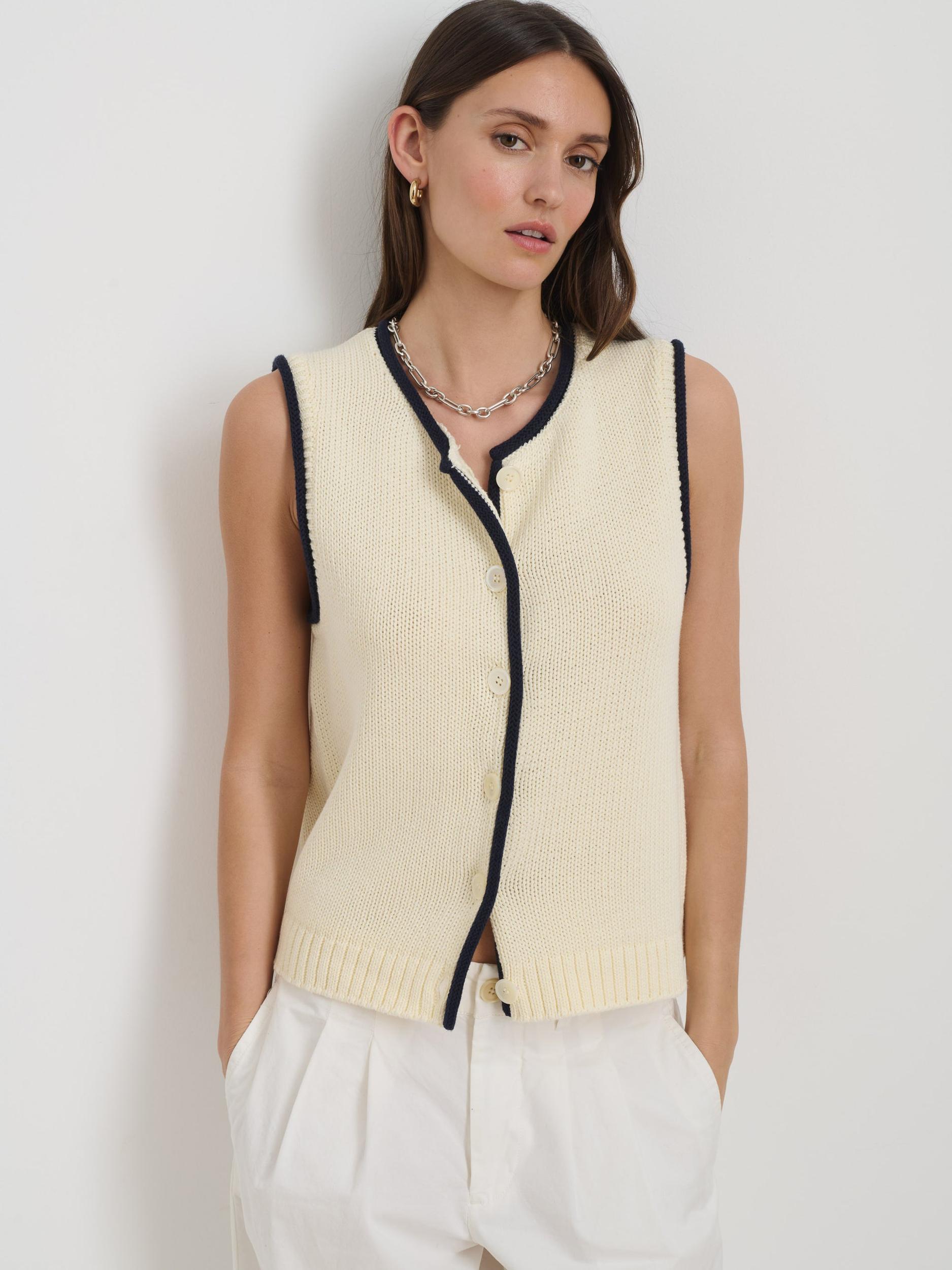 Bridget Tipped Vest in Cotton Product Image