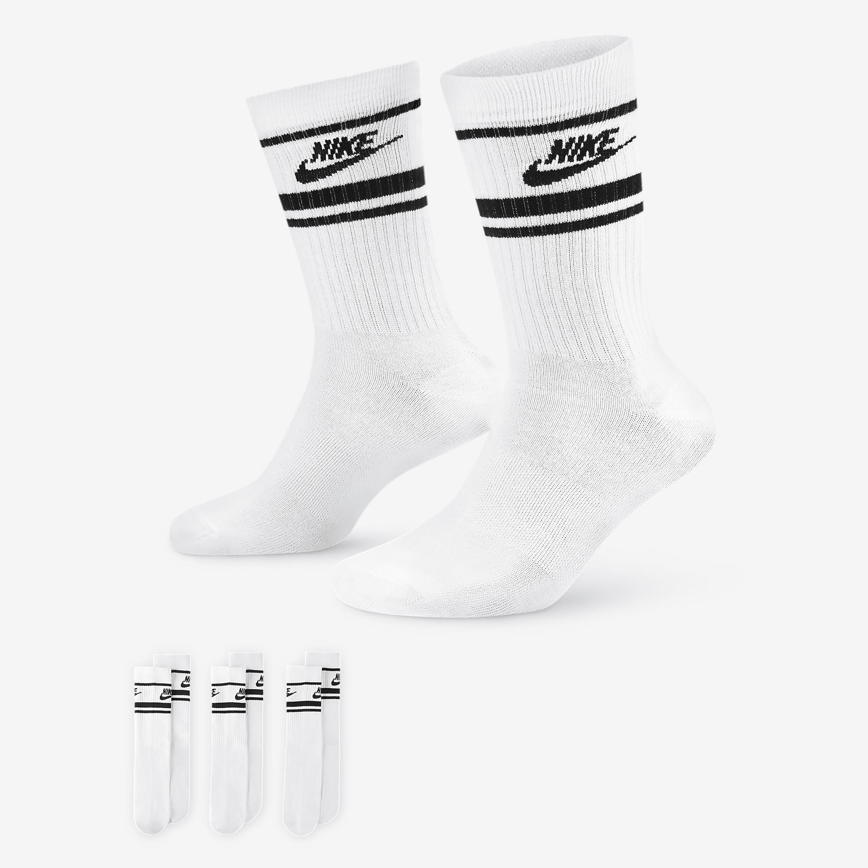 Unisex Nike Sportswear Dri-FIT Everyday Essential Crew Socks (3 Pairs) | DX5089-100 Product Image