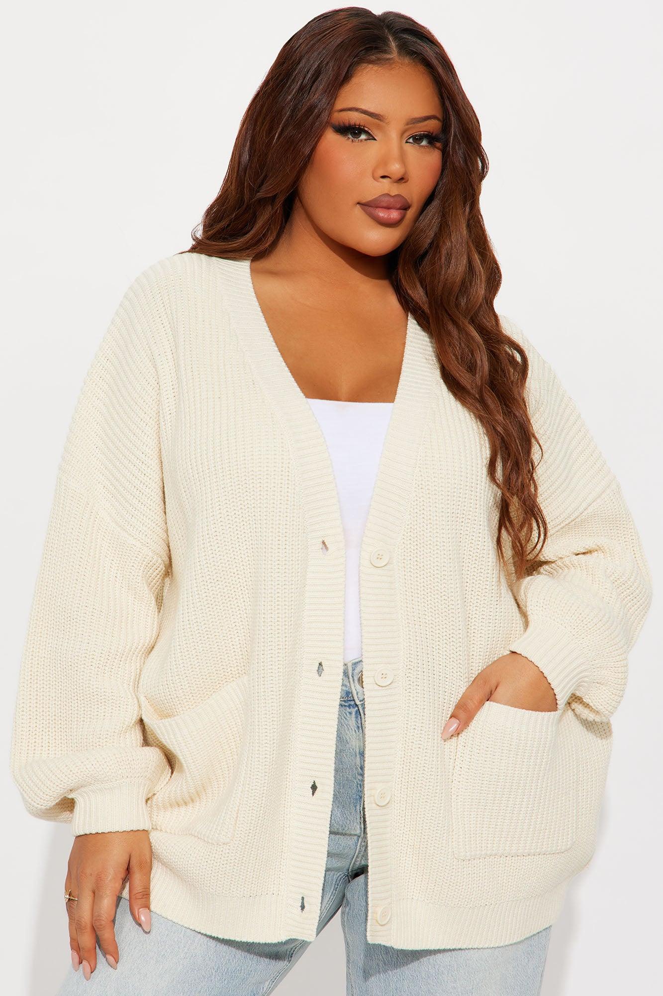 Be My Boyfriend Cardigan - Cream Female Product Image