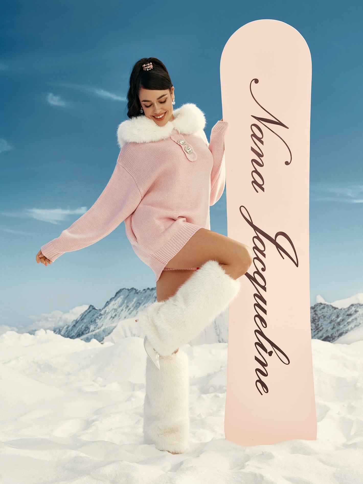 Ava Fur Sweatshirt (Pink) (Final Sale) Product Image