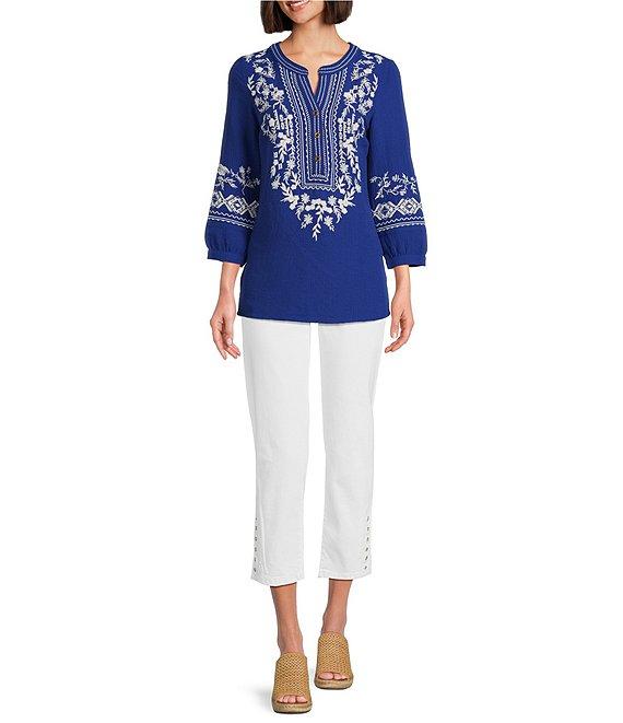 Code Bleu Chelsea High Rise Straight Leg Micro Snap Hem Jeans Product Image