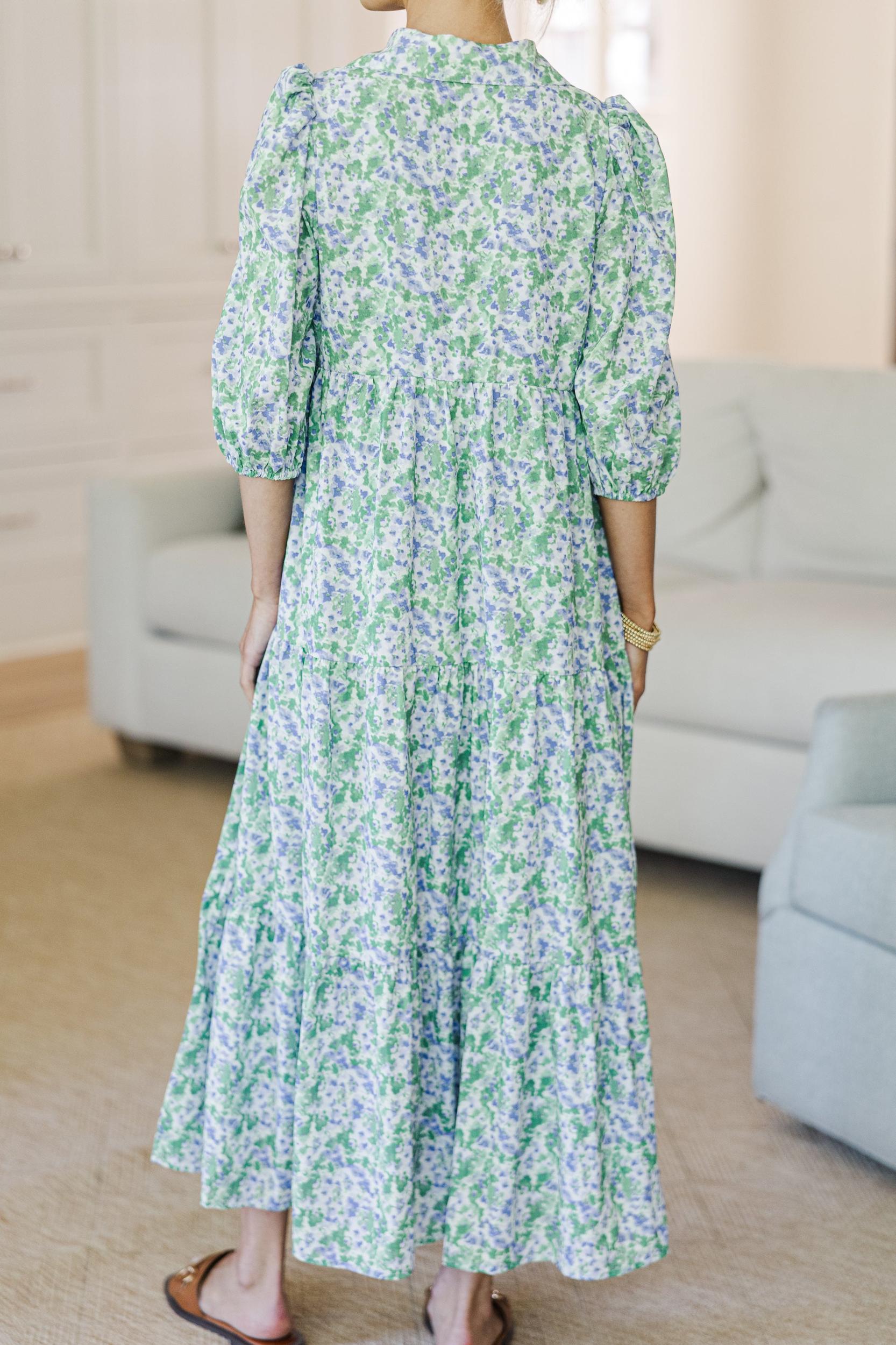 NURSING COLLECTION: Love Found Lavender Ditsy Floral Tiered Midi Dress Female Product Image