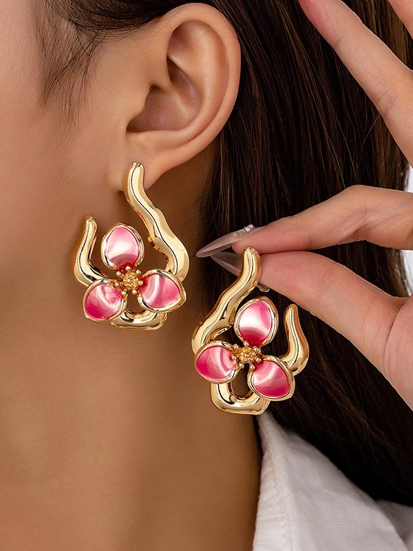 Flower Shape Drop Earrings Product Image