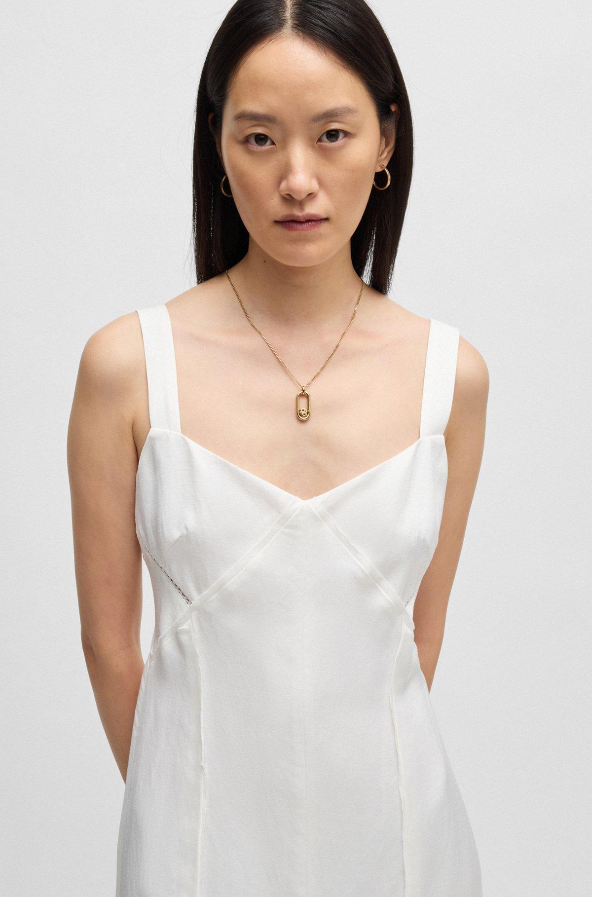 Summery dress with wide straps and seaming detail Product Image