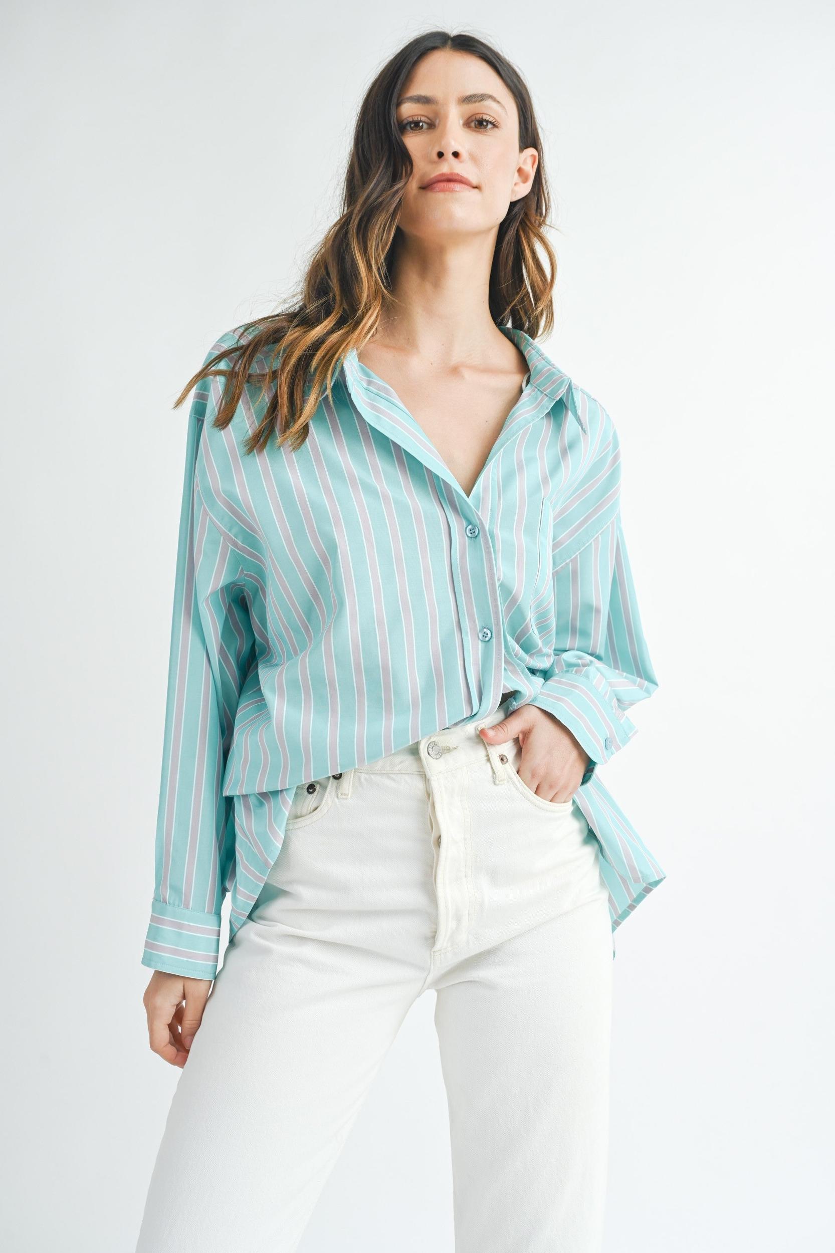 Katy Oversized Striped Shirt | FINAL SALE Product Image