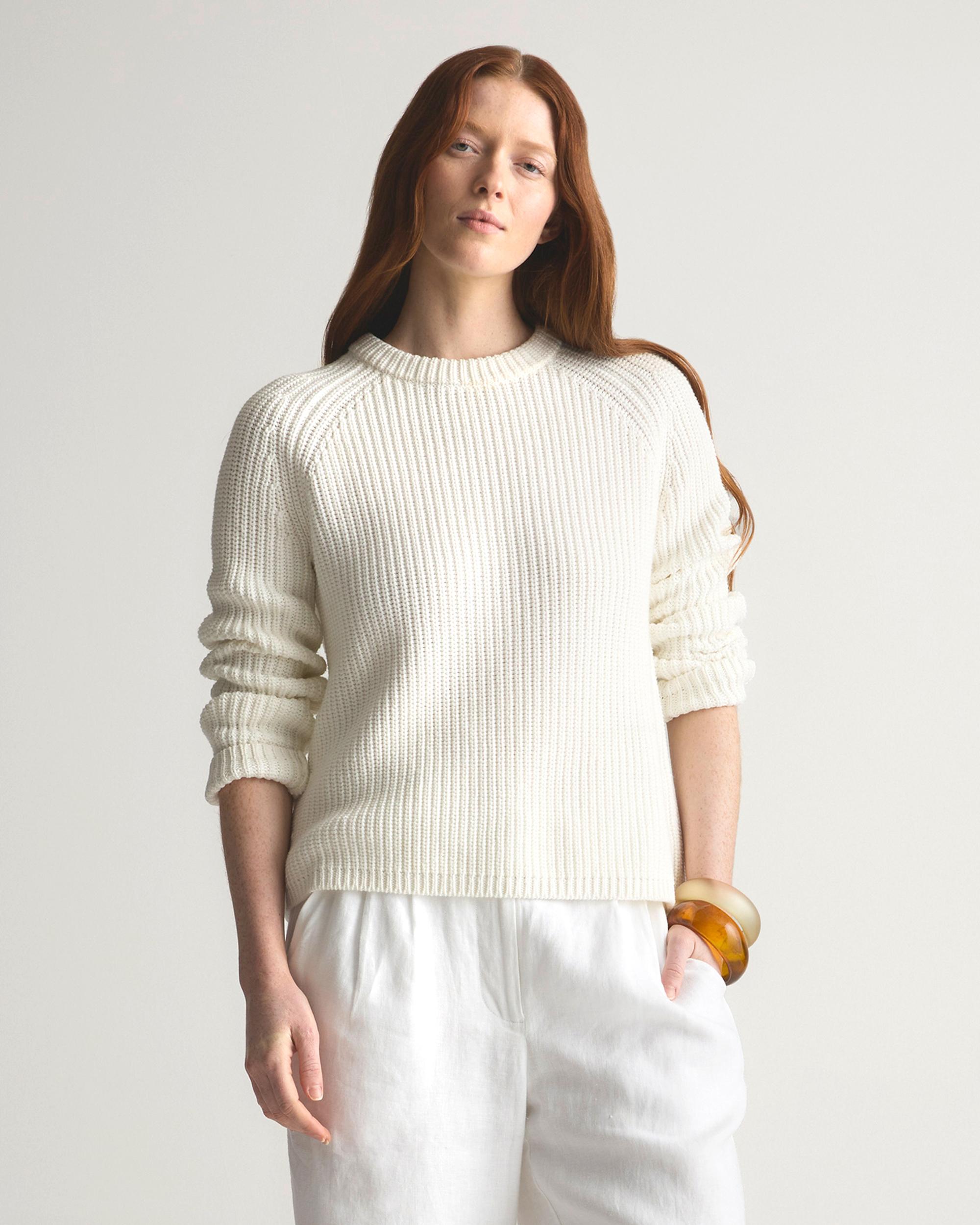 Quince | Women's Fisherman Crew Sweater Organic Cotton Product Image