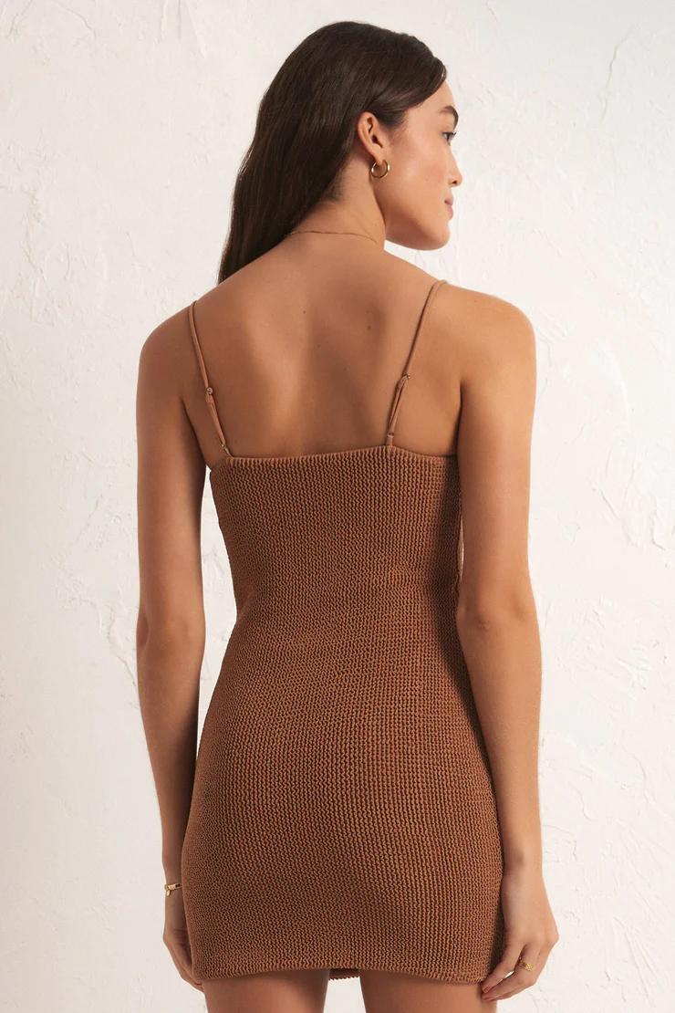 Azure Crinkle Knit Mini Dress Product Image