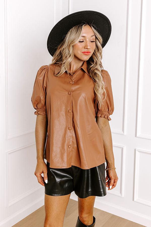Swept Off Your Feet Faux Leather Top Product Image