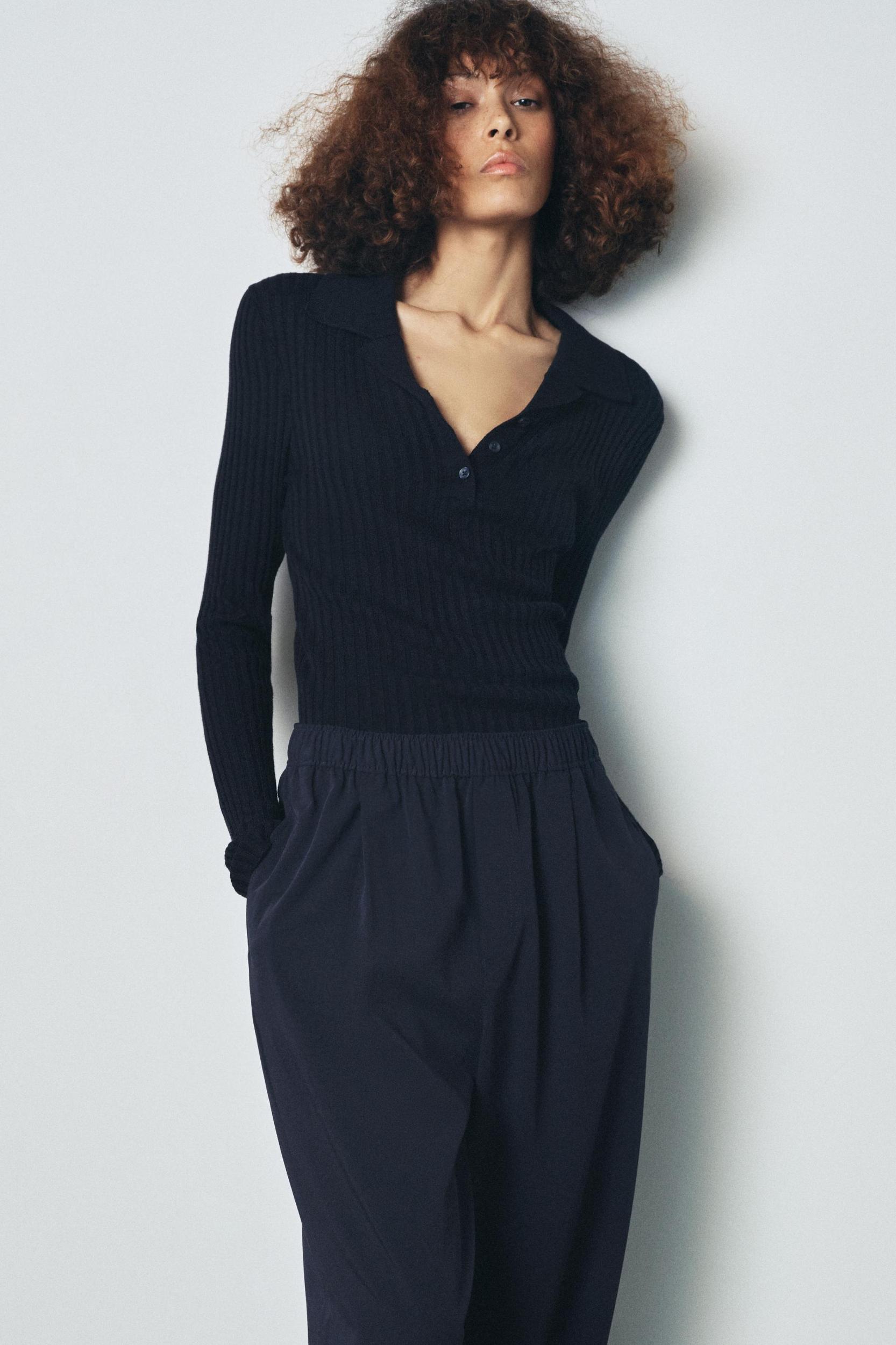 CONTRAST DRAWSTRING PANTS ZW COLLECTION Product Image