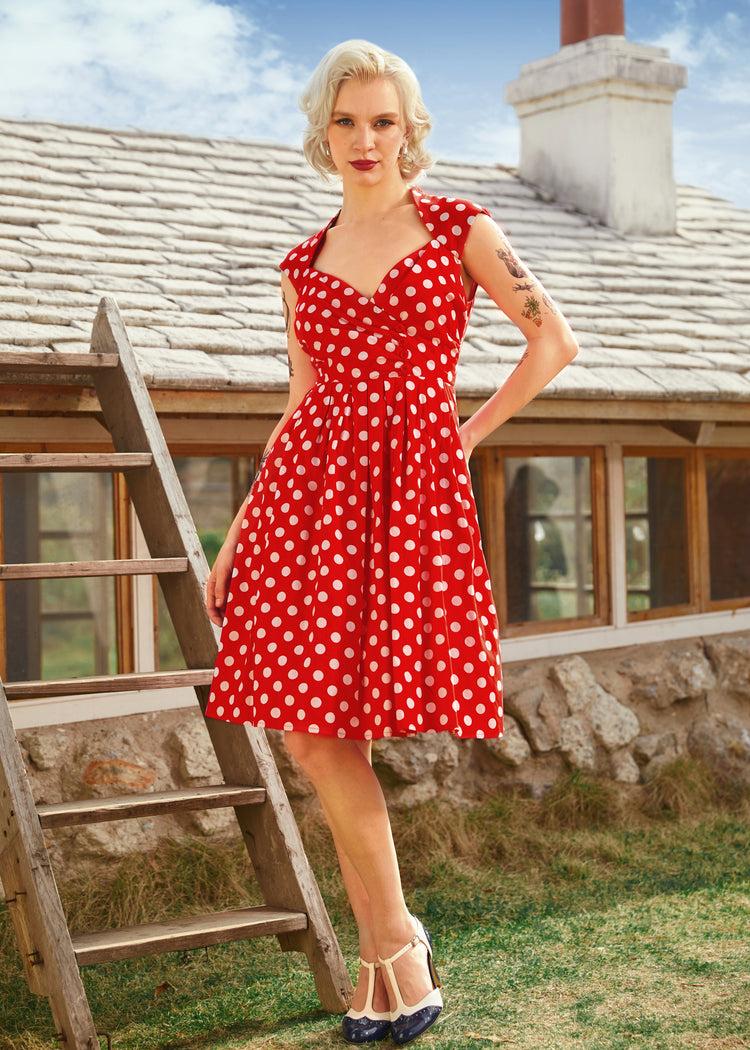 Dotted Darling Fit & Flare Dress Product Image