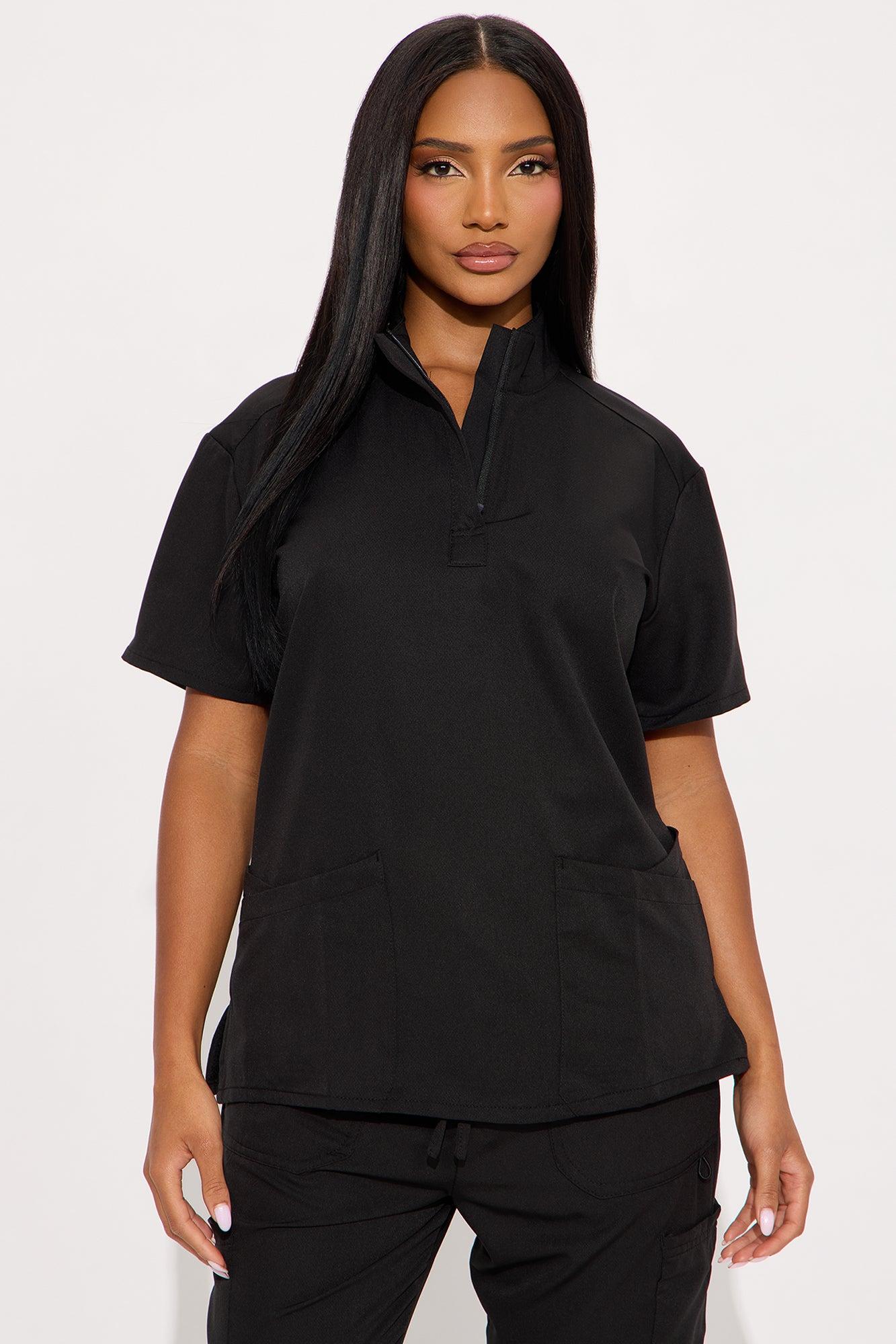 Ready For Anything 4 Way Stretch Uniform Scrub Pant Set  - Black Product Image