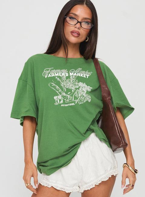 Farmers Market Oversized Graphic Tee Green Product Image