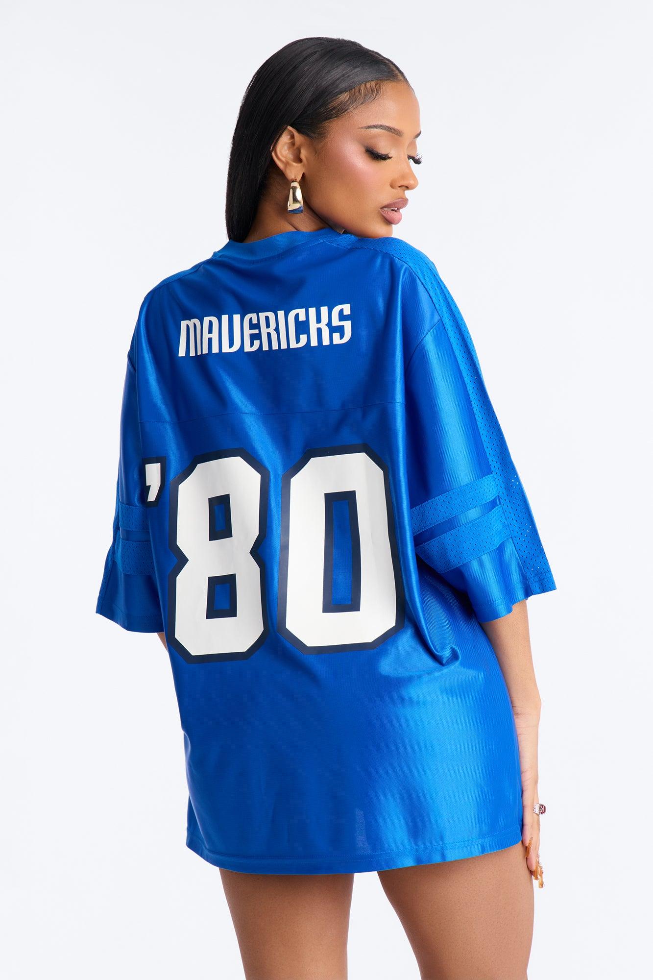 NBA Mavericks Oversized Mesh Tee - Blue Female Product Image
