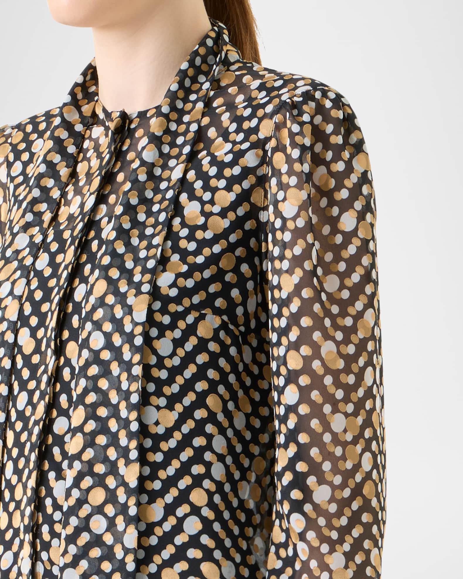 Polka Dot Crepe de Chine Blouse Product Image
