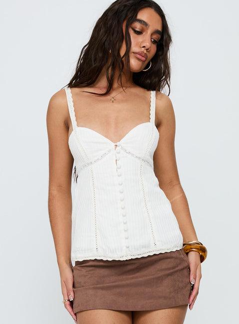 Committed Tie Back Top White Product Image