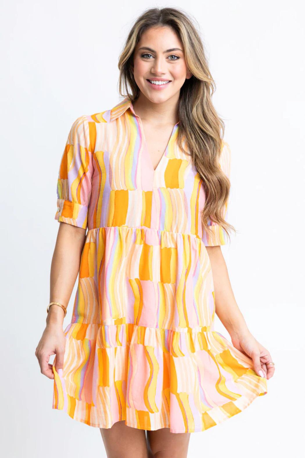 V-Neck Collared Dress Product Image