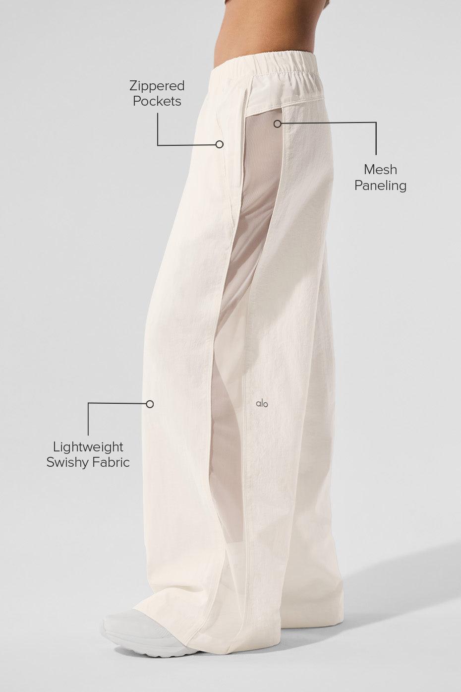 High-Waist Origin Wide Leg Track Pant - Ivory Female Product Image