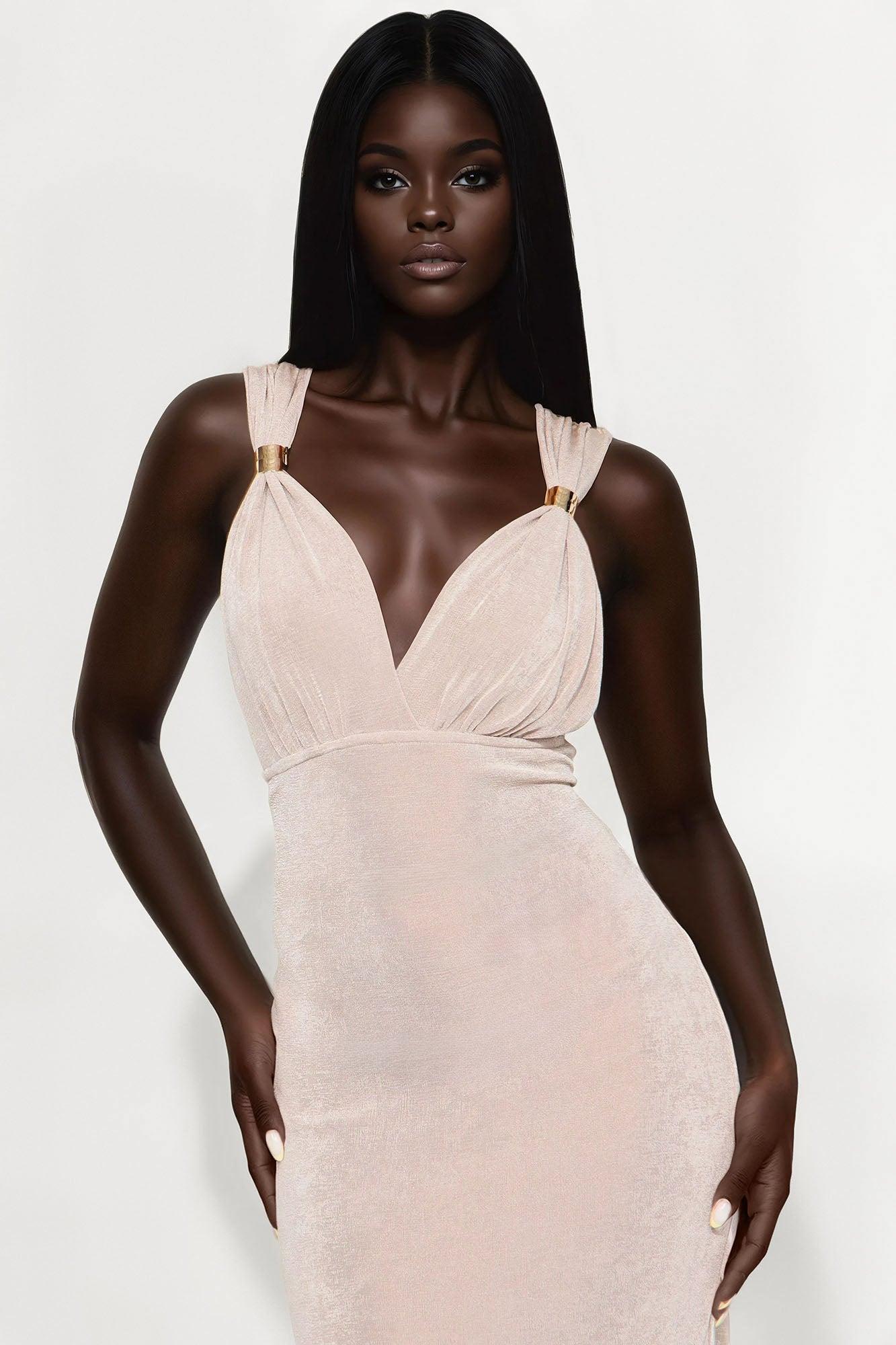 Lynette Slinky Maxi Dress - Stone Female Product Image