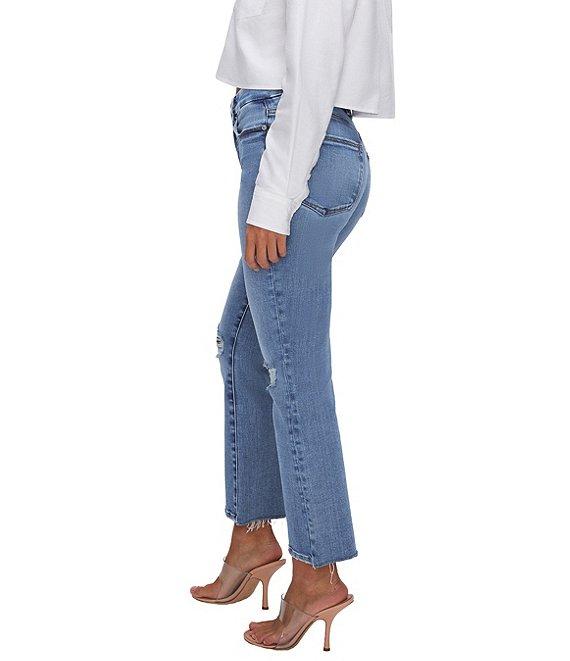 Good American Good Legs Mid Rise Cropped Mini Boot Jeans Product Image